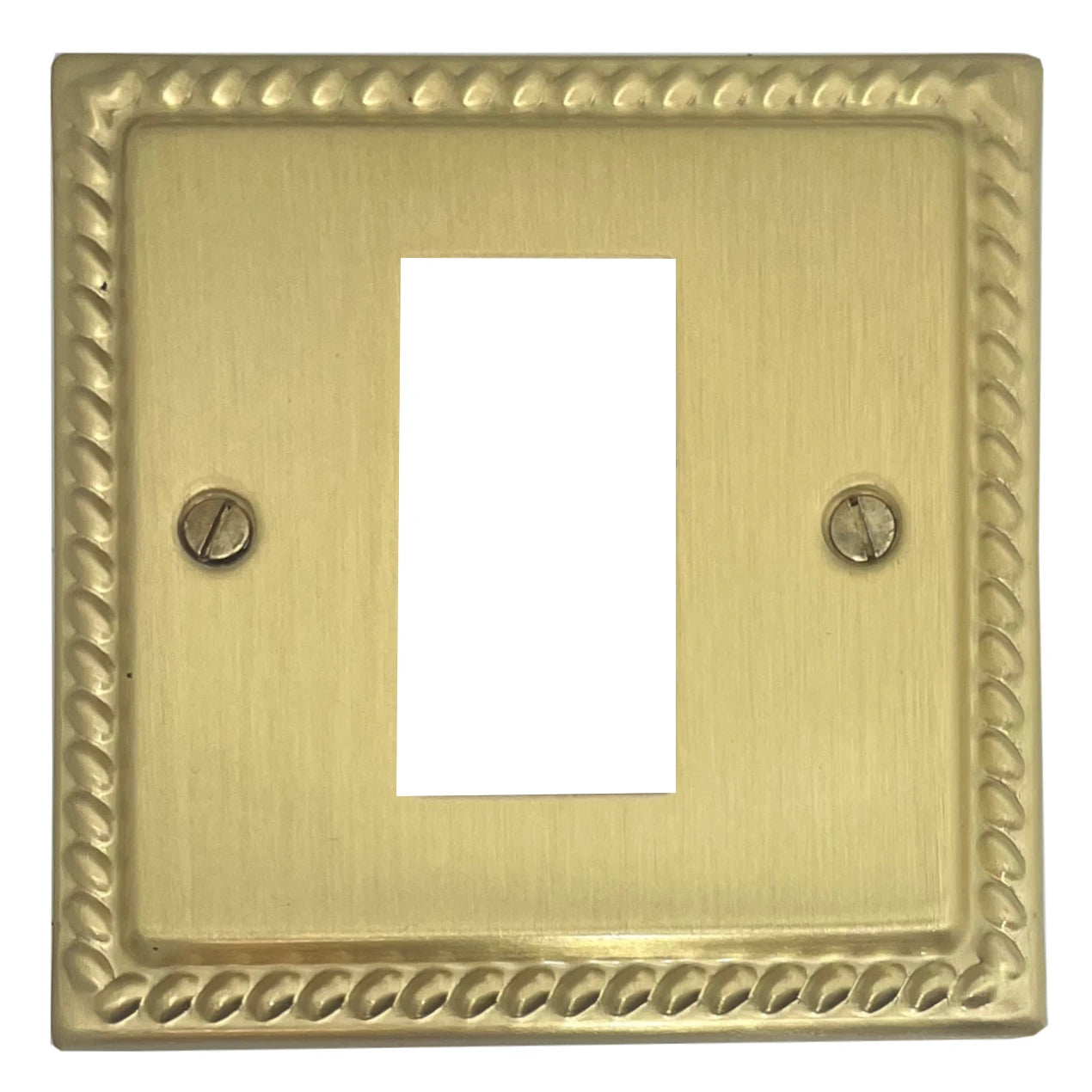 Georgian Satin Brass 1 Gang Mod Plate & Frame