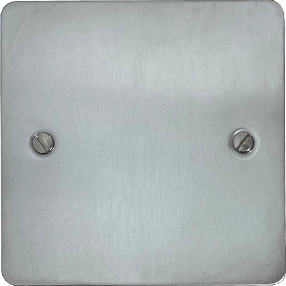 Flat Satin Chrome 1 Gang Blank
