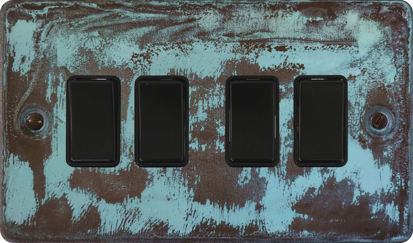 Flat Verdigris 4 Gang Switch