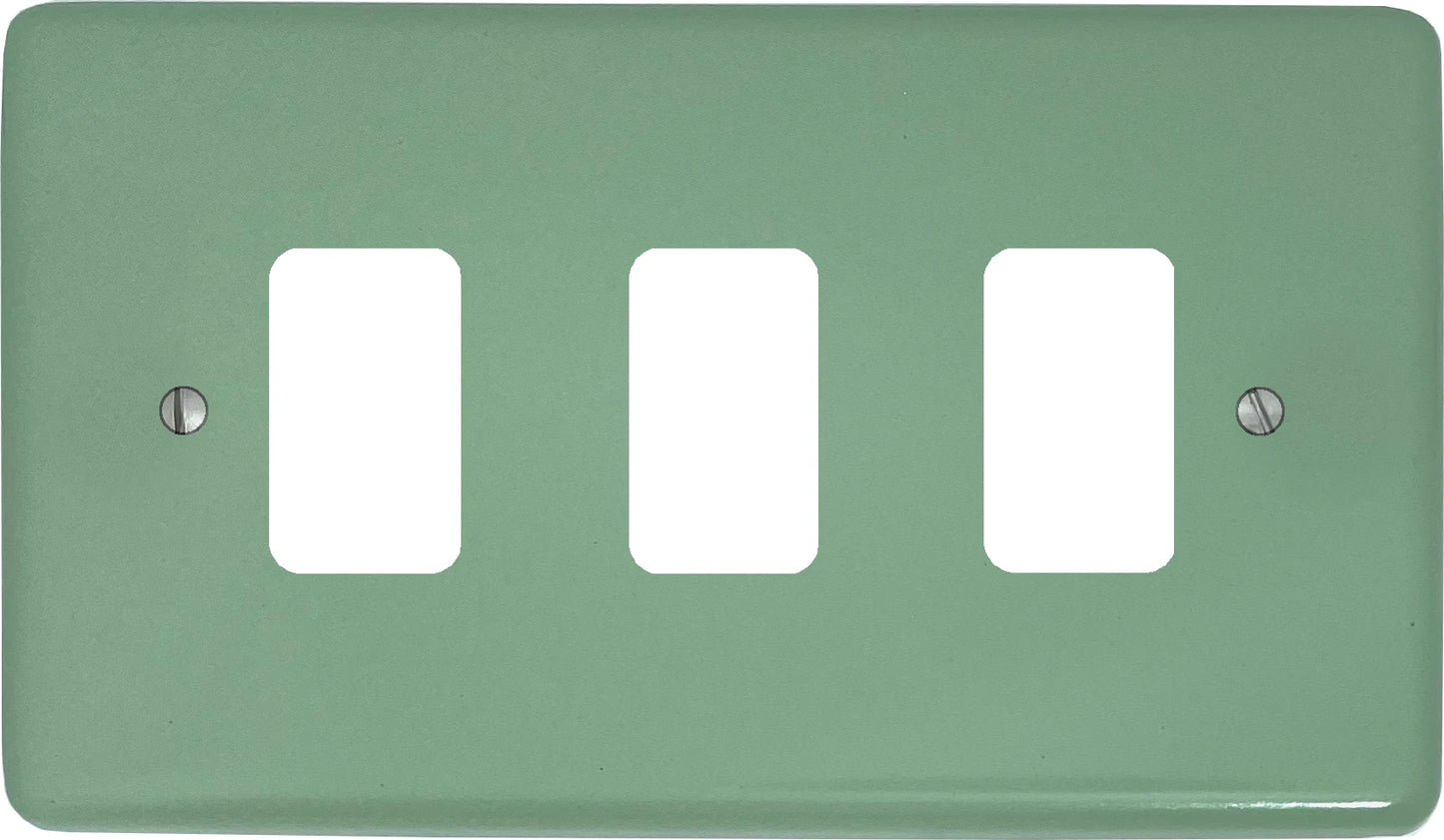 Classic Sage Green 3 Gang Grid Plate
