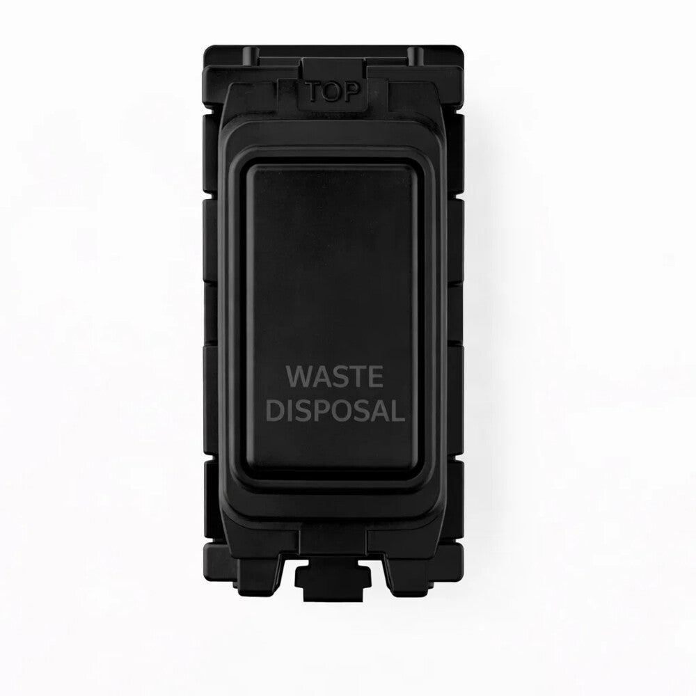 20A Engraved DP Switch Waste Disposal - Black Insert