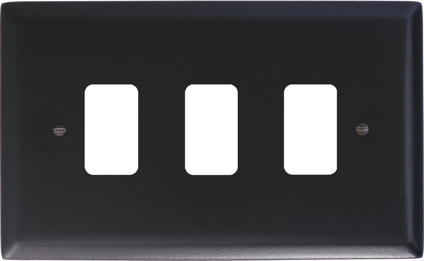 Spectrum Flat Black 3 Gang Grid Plate