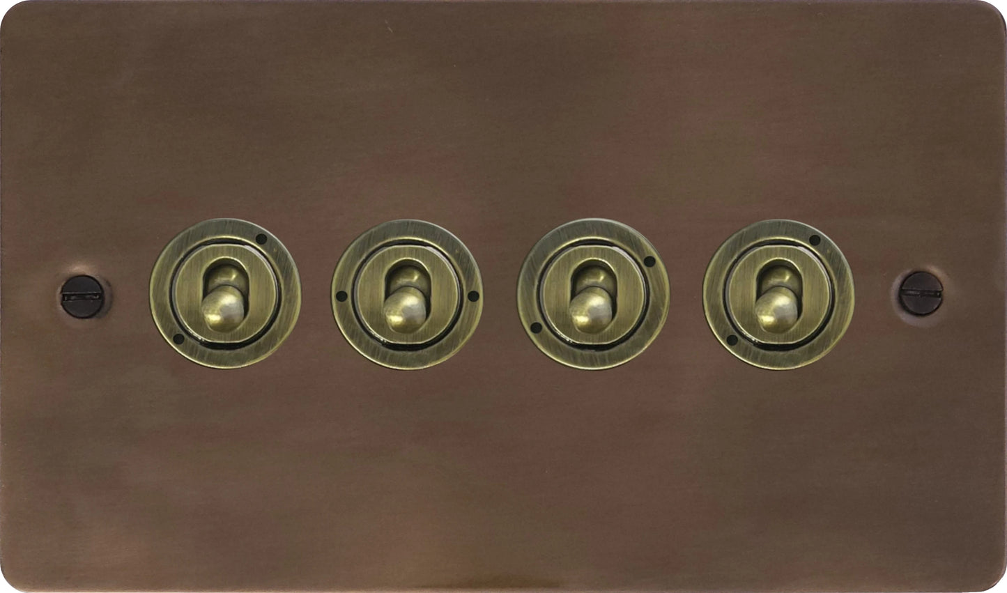 Flat Medium Bronze 4 Gang 2 Way Toggle