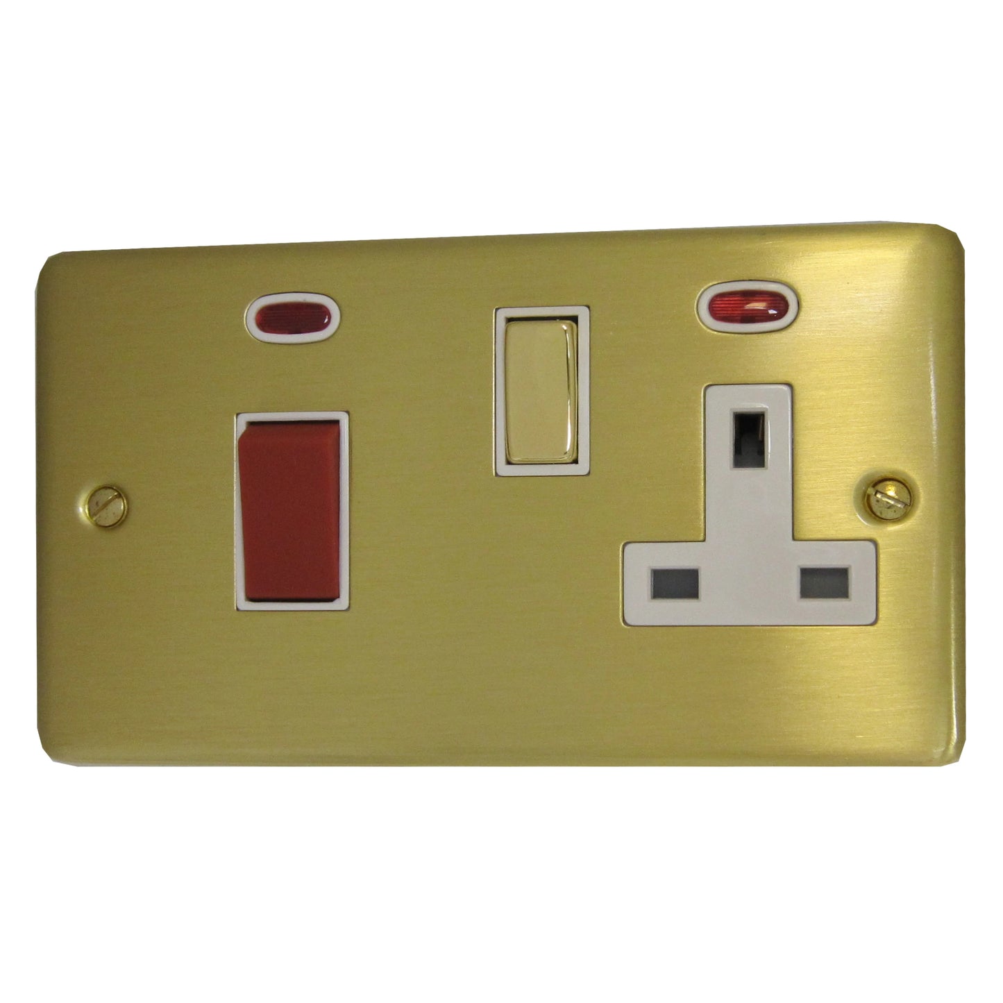 Contour Satin Brass 45A Switch & 13A Socket