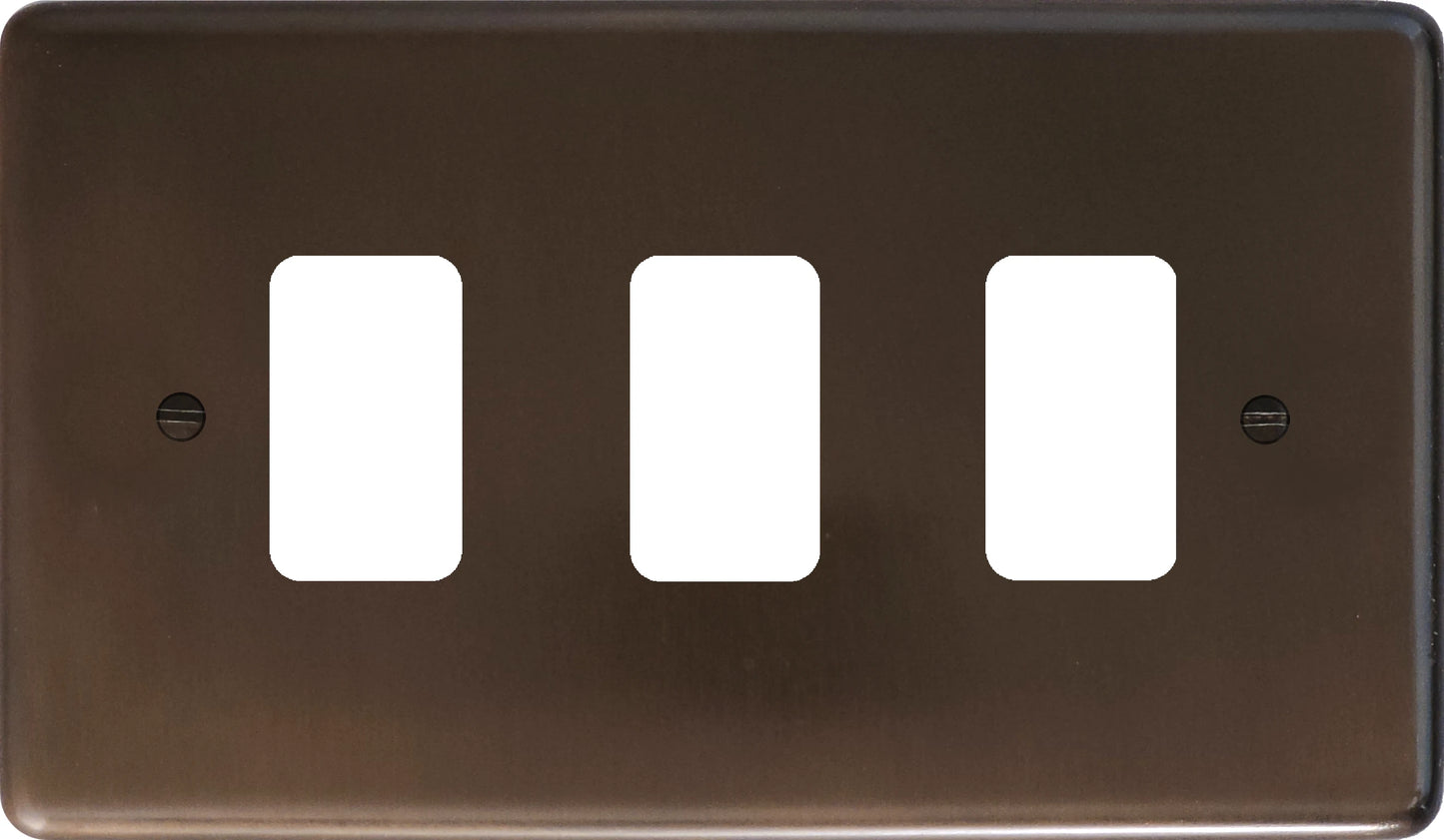 Contour Medium Bronze 3 Gang Grid Plate
