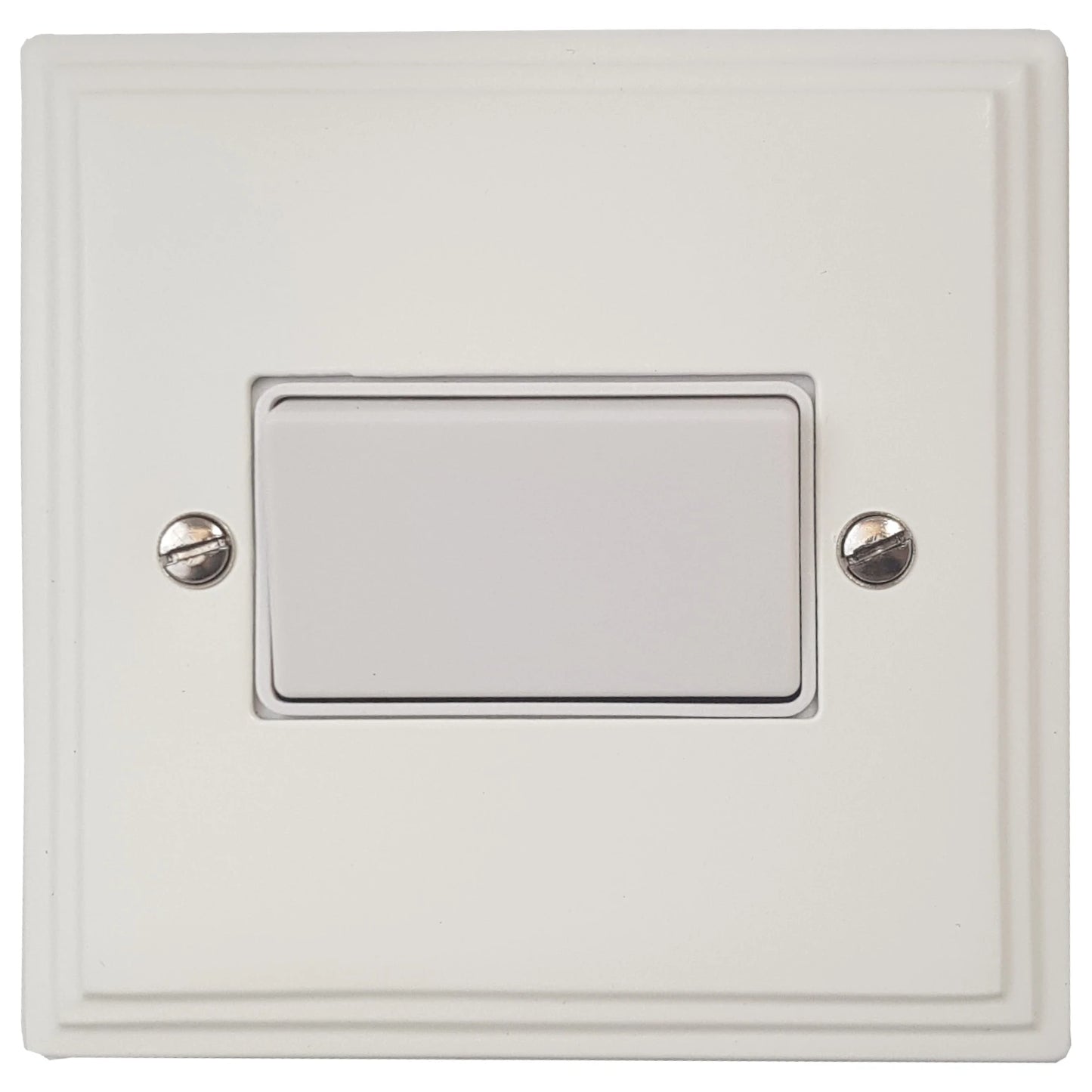 Victorian Flat White Fan Isolator (White Switch)