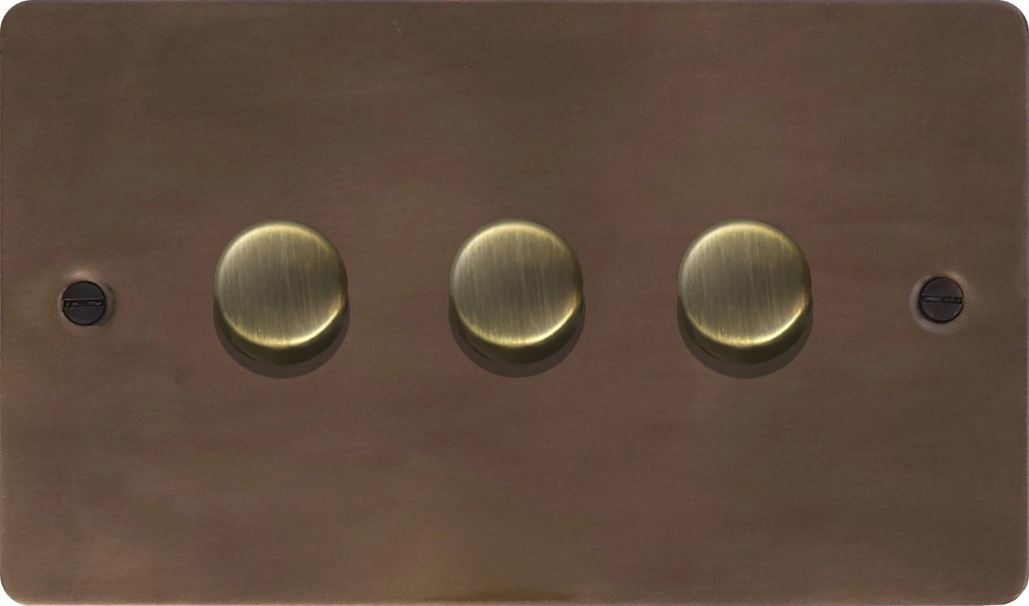 Flat Medium Bronze 3 Gang LED Dimmer