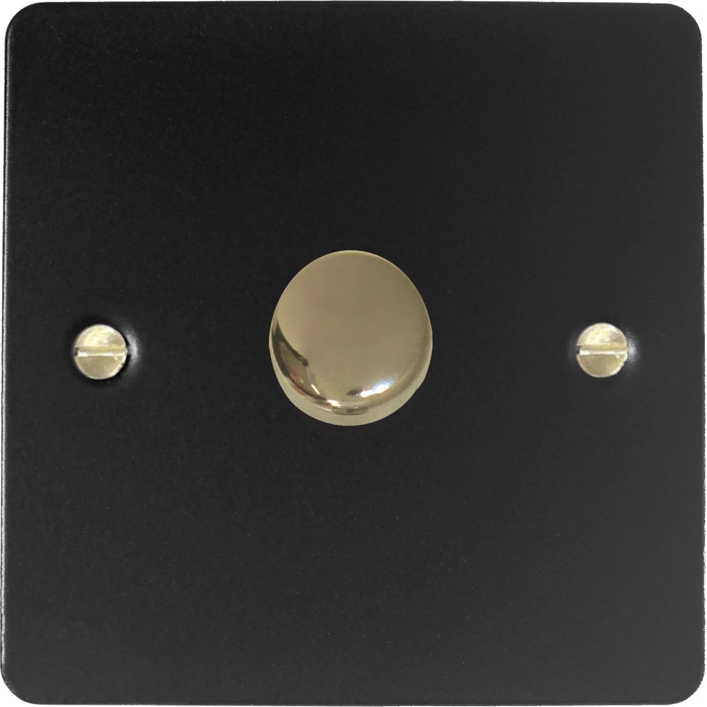 Flat Black 1 Gang LED Dimmer (Brass Cap)
