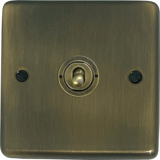 Contour Antique Brass 1 Gang Toggle Switch