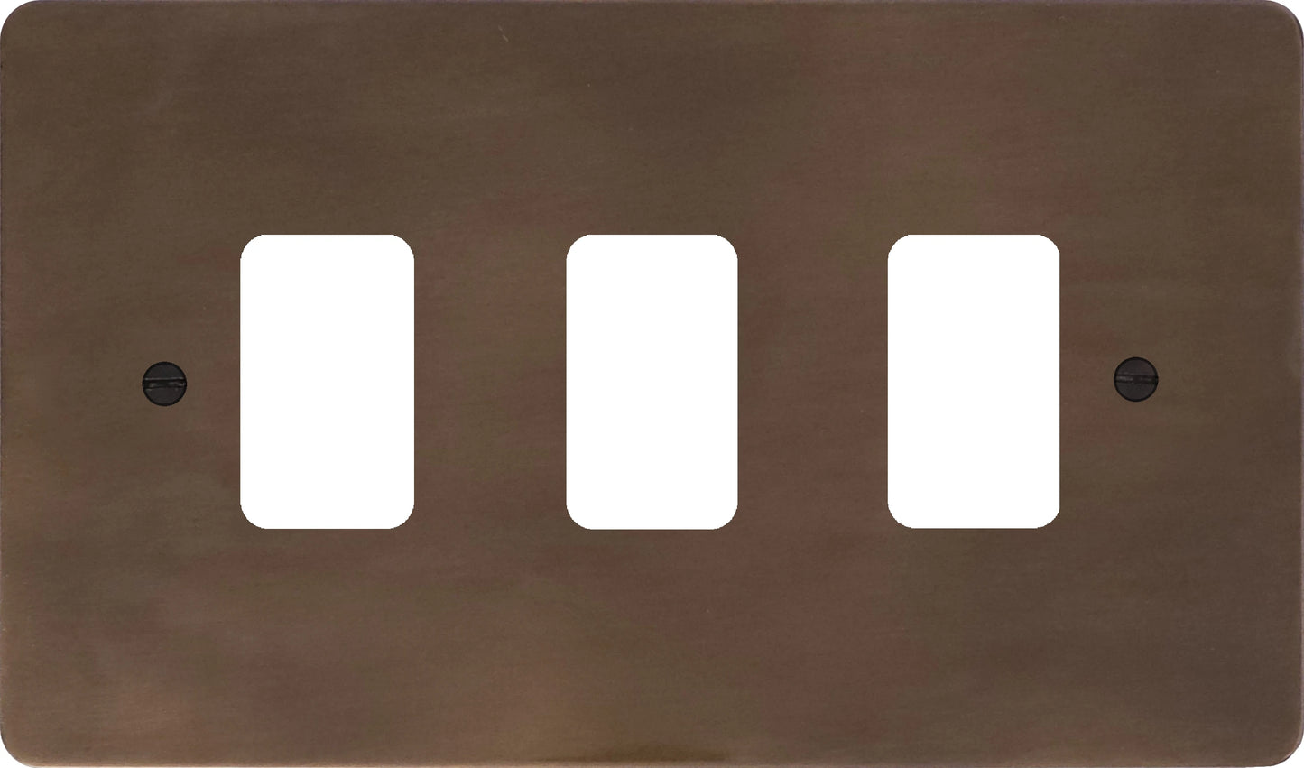 Flat Medium Bronze 3 Gang 2 Way Grid
