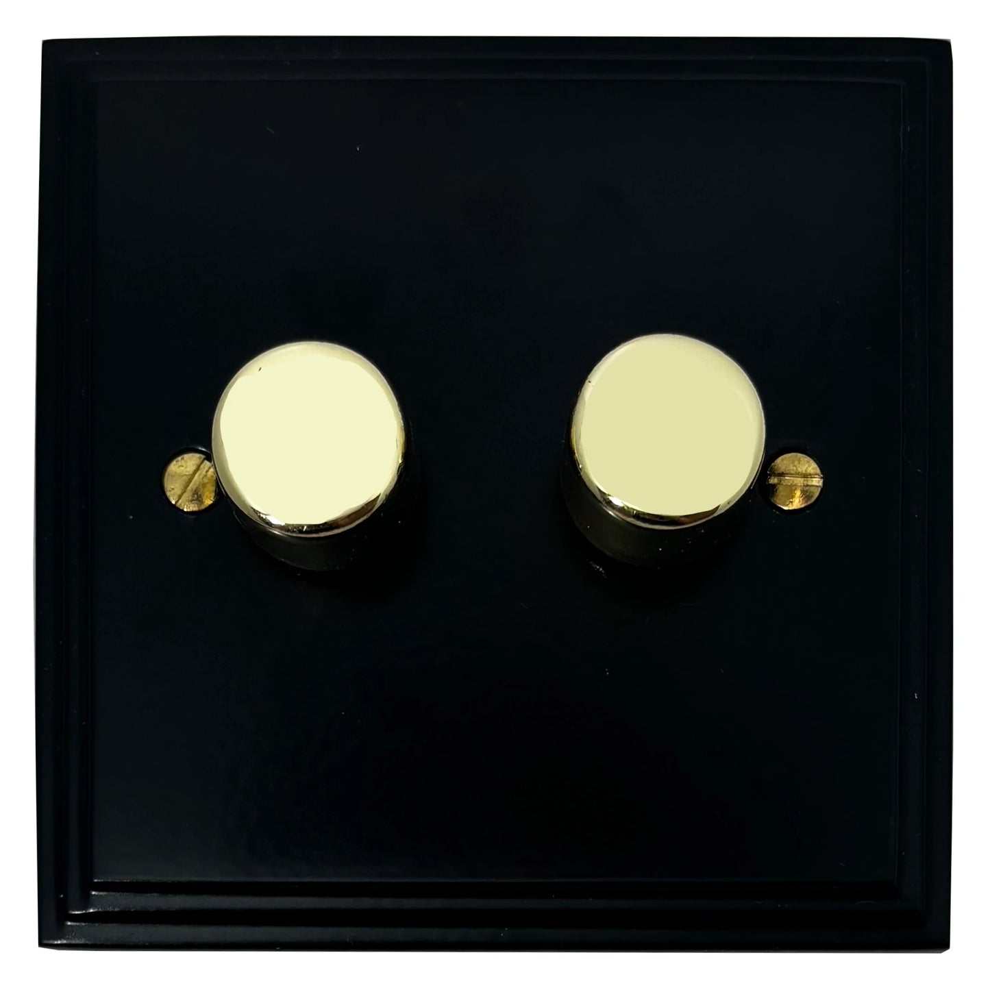 Victorian Flat Black 2 Gang LED Dimmer