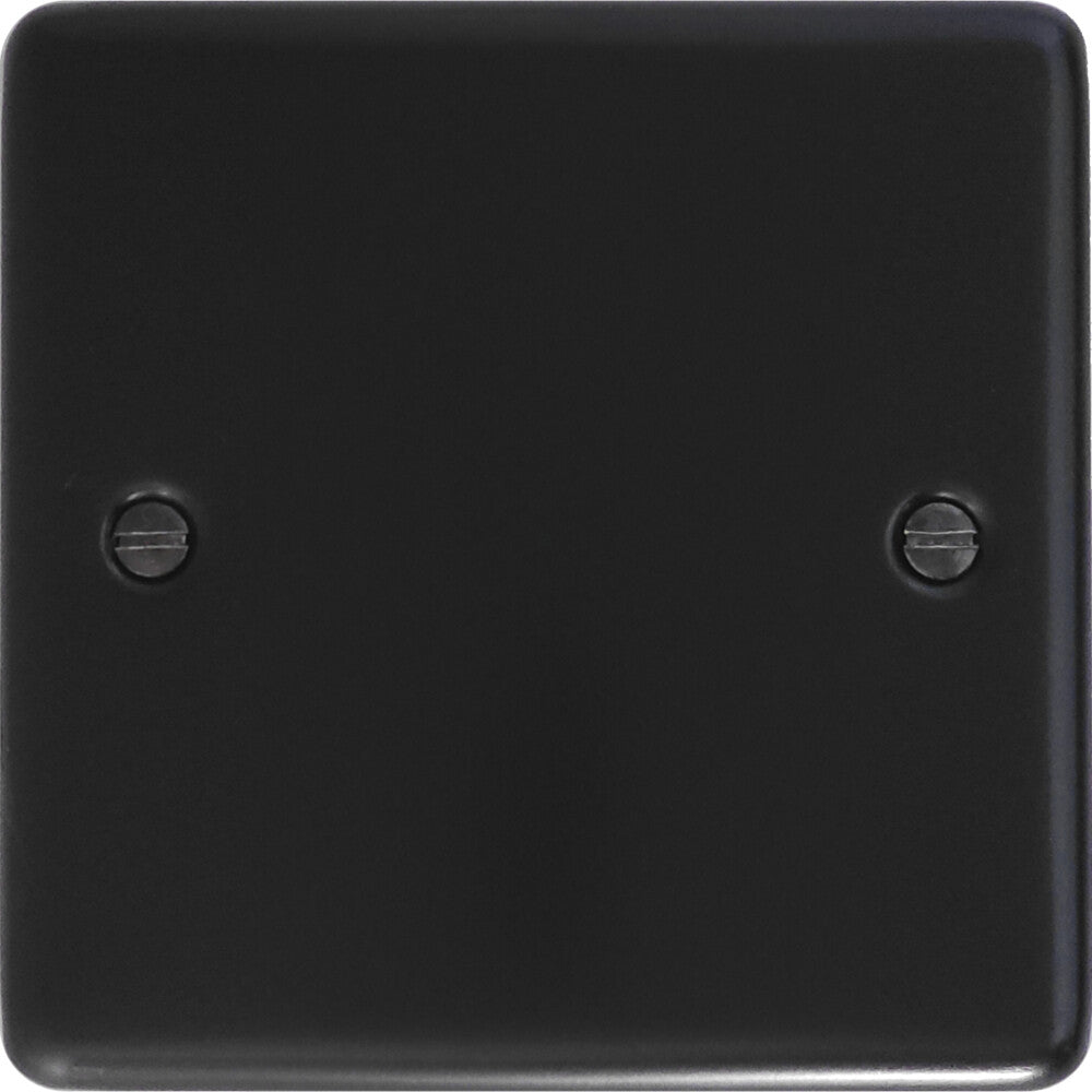 Contour Flat Black 1 Gang Blank Plate
