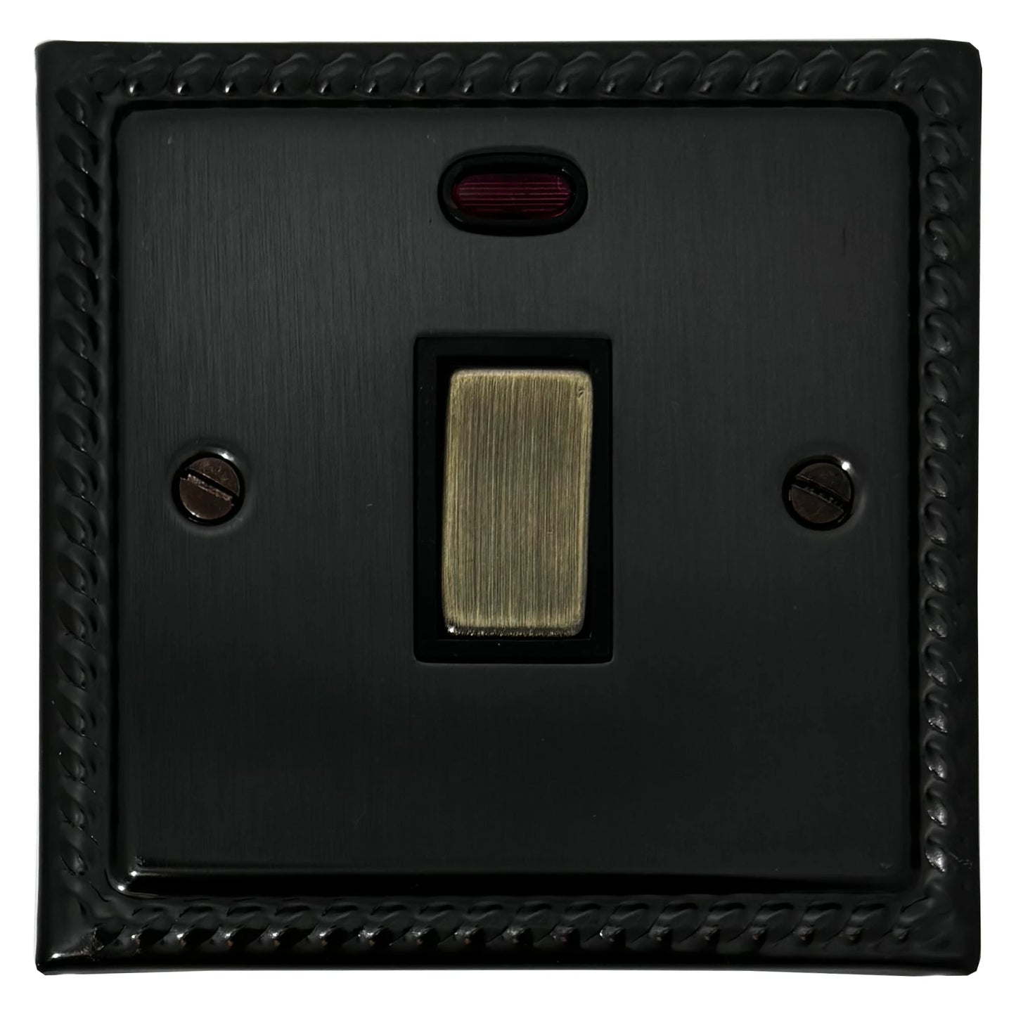 Georgian Black Bronze 20 Amp DP Switch (Antique Brass Switch)