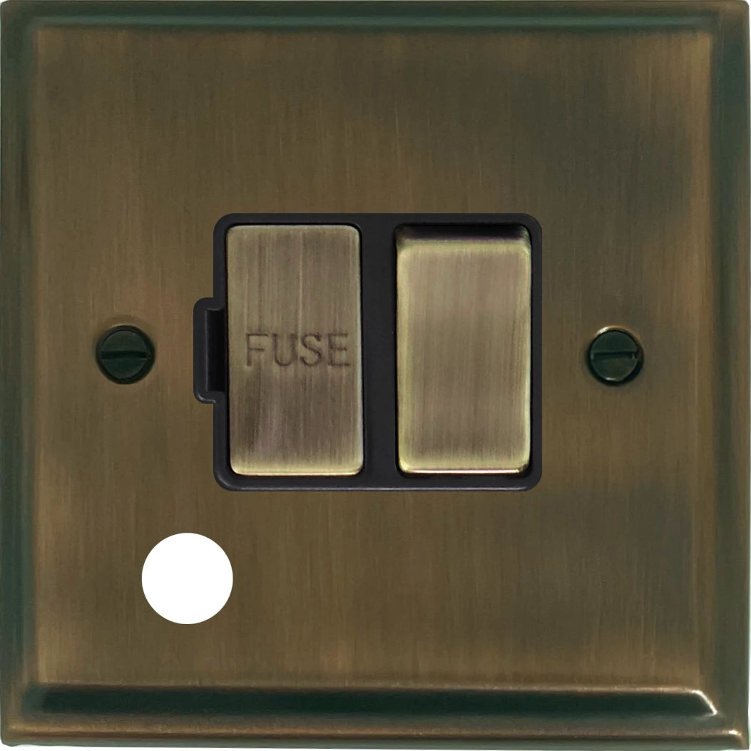 Deco Antique Brass Switch Fuse Spur with Flex Outlet (Brass Switch)