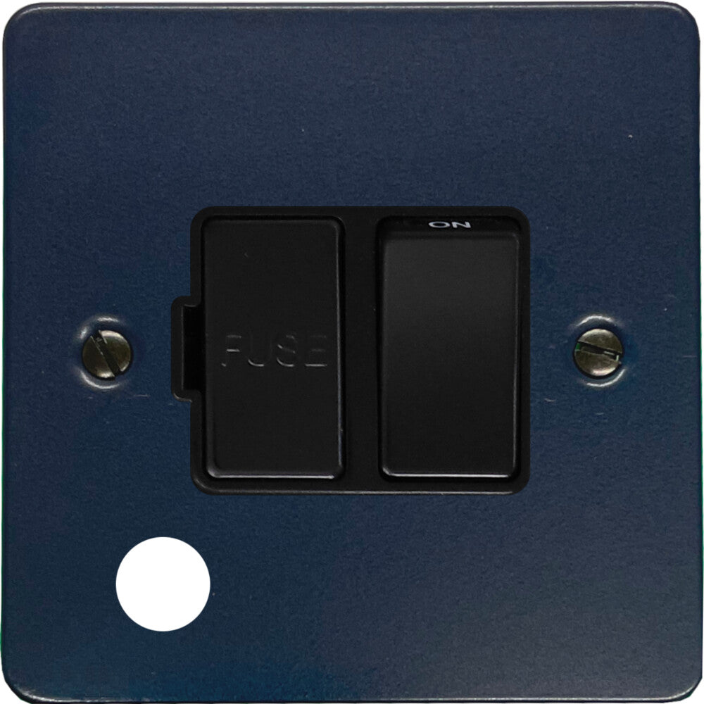 Flat Blue Switched Fuse Spur with Flex Outlet (Black Switch)