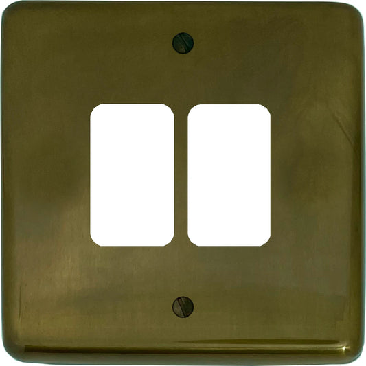 Contour Medium Bronze 2 Gang Grid Plate