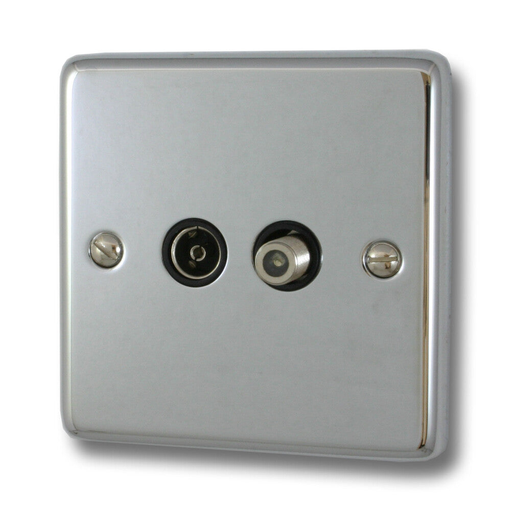 Contour Polished Chrome Coax & Satellite Point