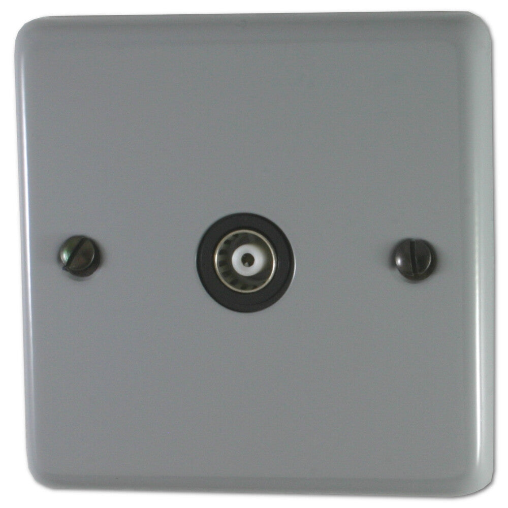 Contour Light Grey 1 Gang Coax Point