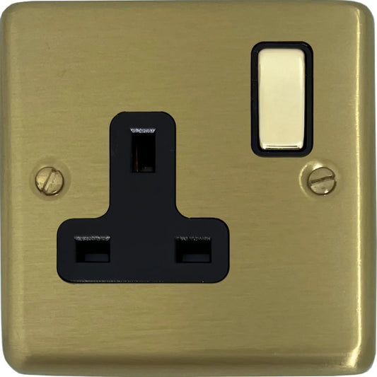 Contour Satin Brass 1 Gang Socket