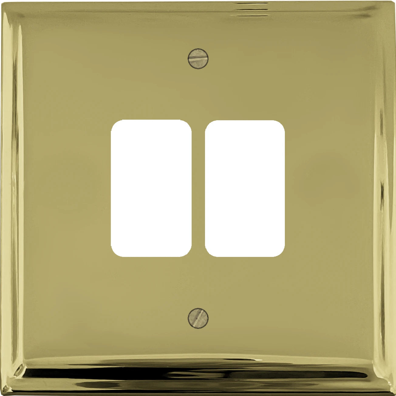 Deco Polished Brass 2 Gang Grid Plate