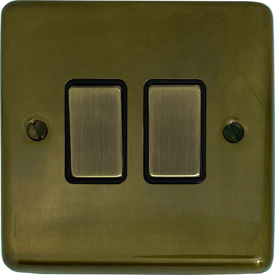 Contour Medium Bronze 2 Gang Switch