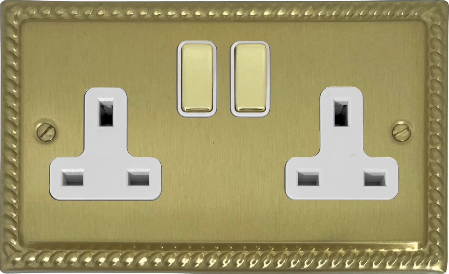 Monarch Satin Brass 2 Gang Socket