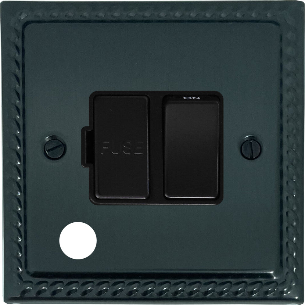 Georgian Black Bronze Switched Fuse Spur with Flex Outlet (Black Switch)