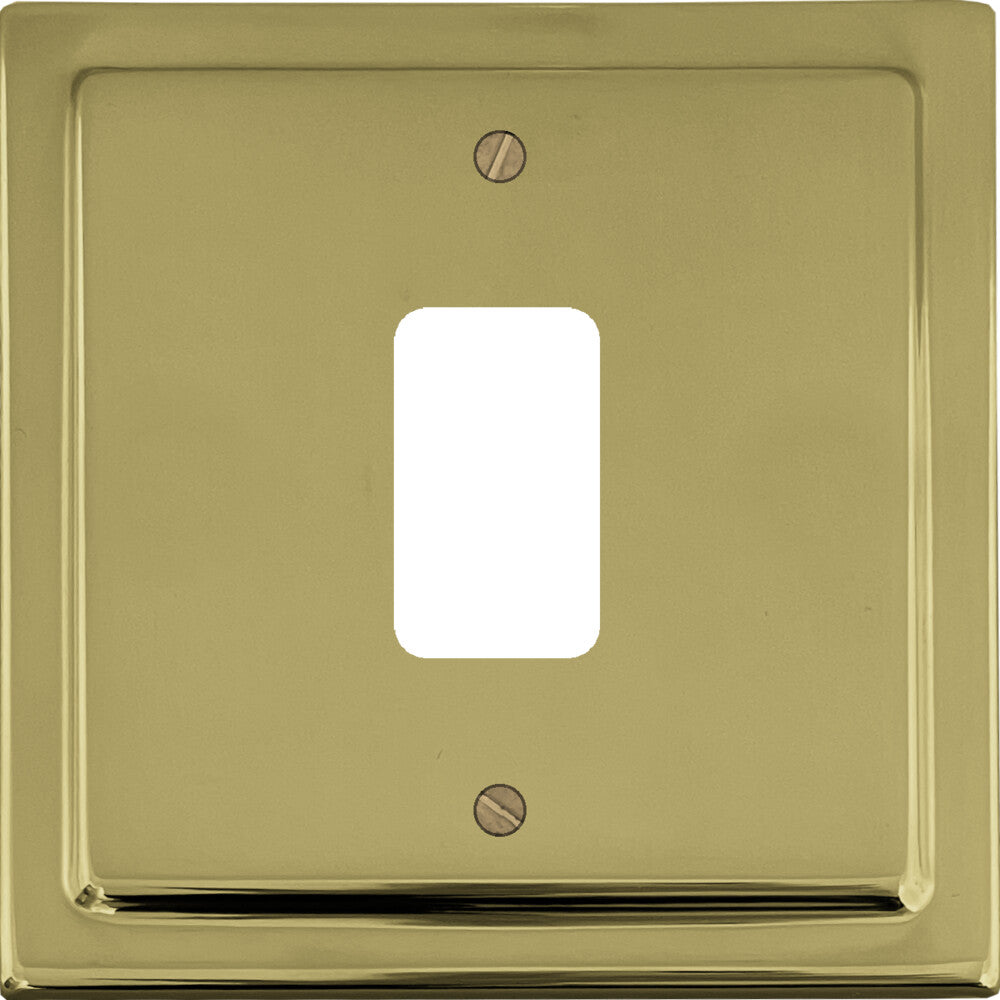 Victorian Polished Brass 1 Gang Grid Grid Plate