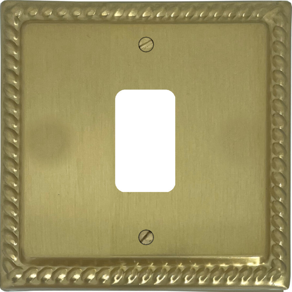 Georgian Satin Brass 1 Gang Grid Plate