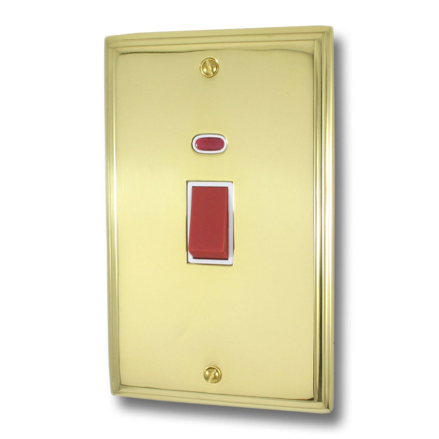 Victorian Polished Brass 45 Amp Dp Switch & Neon L/Plate