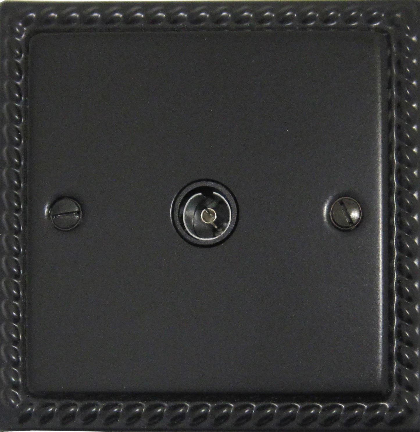 Georgian Flat Black 1 Gang Coax Point