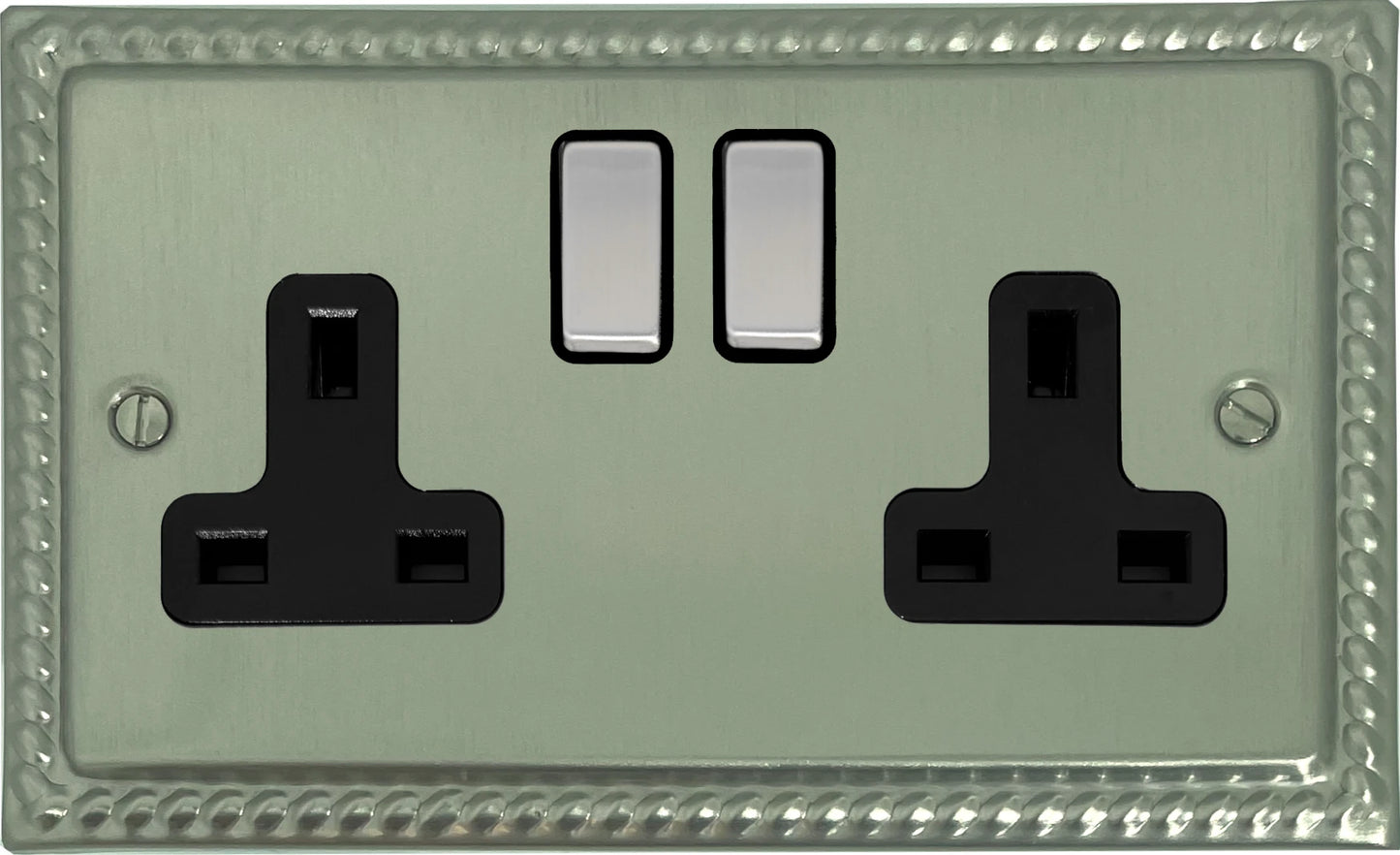 Monarch Satin Nickel 2 Gang Socket