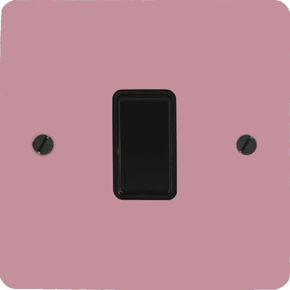 Flat Gloss Pink 1 Gang Switch (Black Switch)