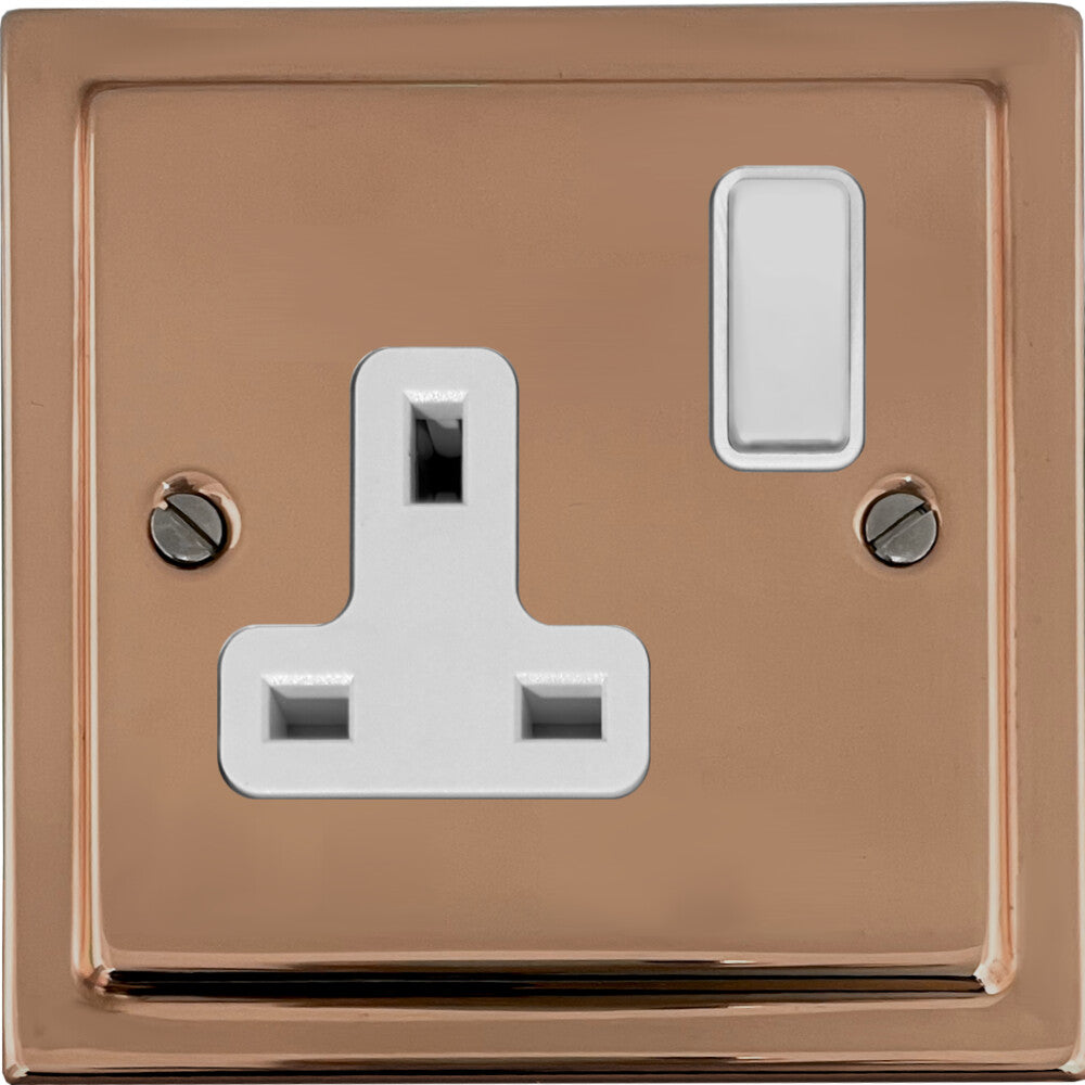 Victorian Polished Copper 1 Gang Socket