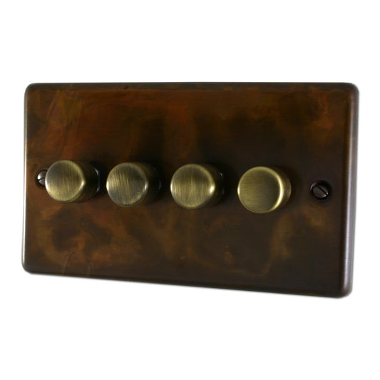 Contour Tarnished Copper 4 Gang Dimmer LED