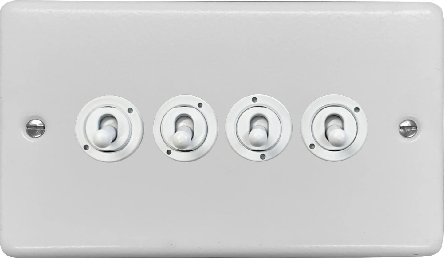 Contour Flat White 4 Gang Toggle (White Toggle)