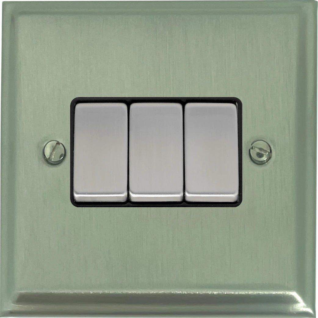 Deco Satin Nickel 3 Gang Switch