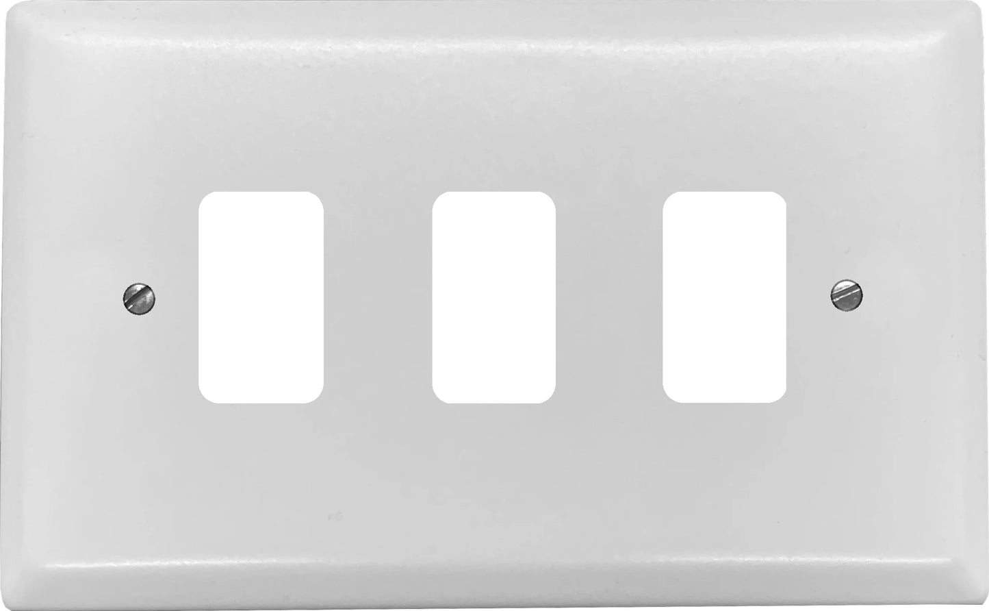 Spectrum Flat White 3 Gang Grid Plate