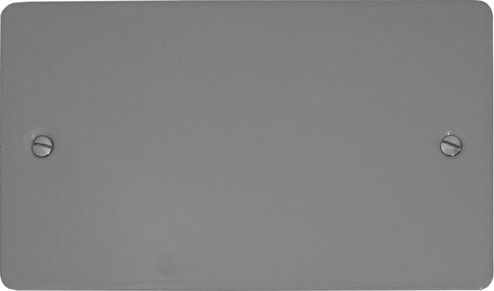 Flat Light Grey 2 Gang Blank