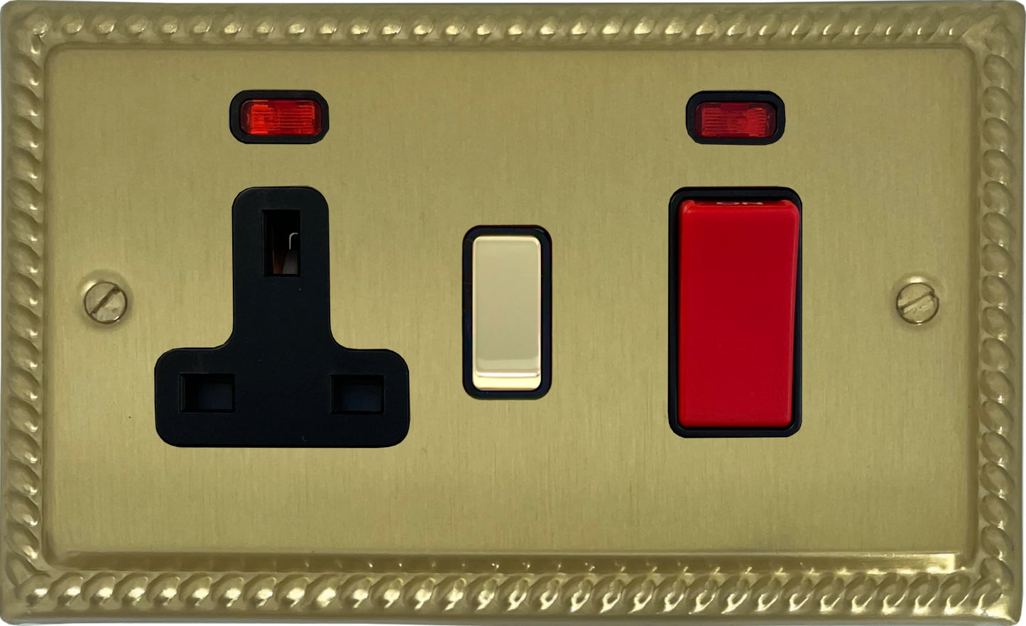 Georgian Satin Brass Cooker Socket