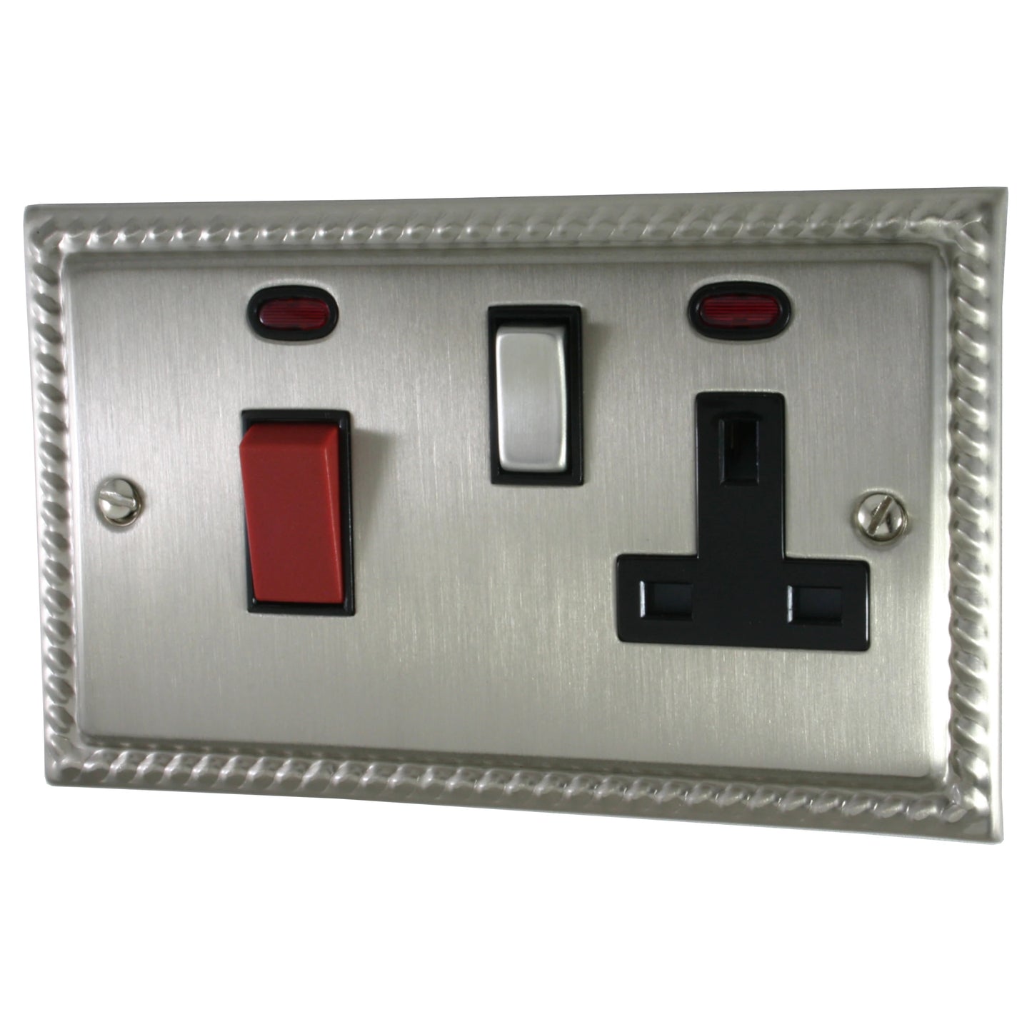 Georgian Satin Nickel Cooker Socket