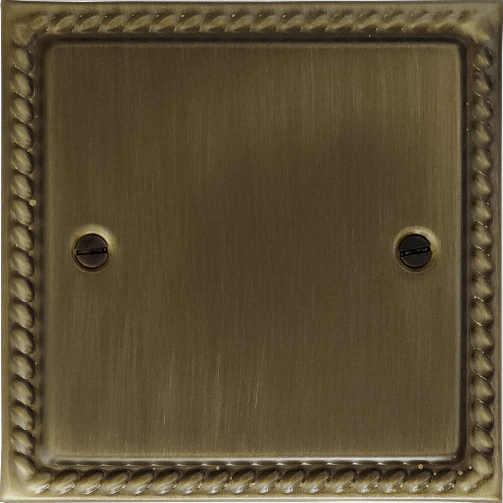Georgian Antique Brass 1 Gang Blank