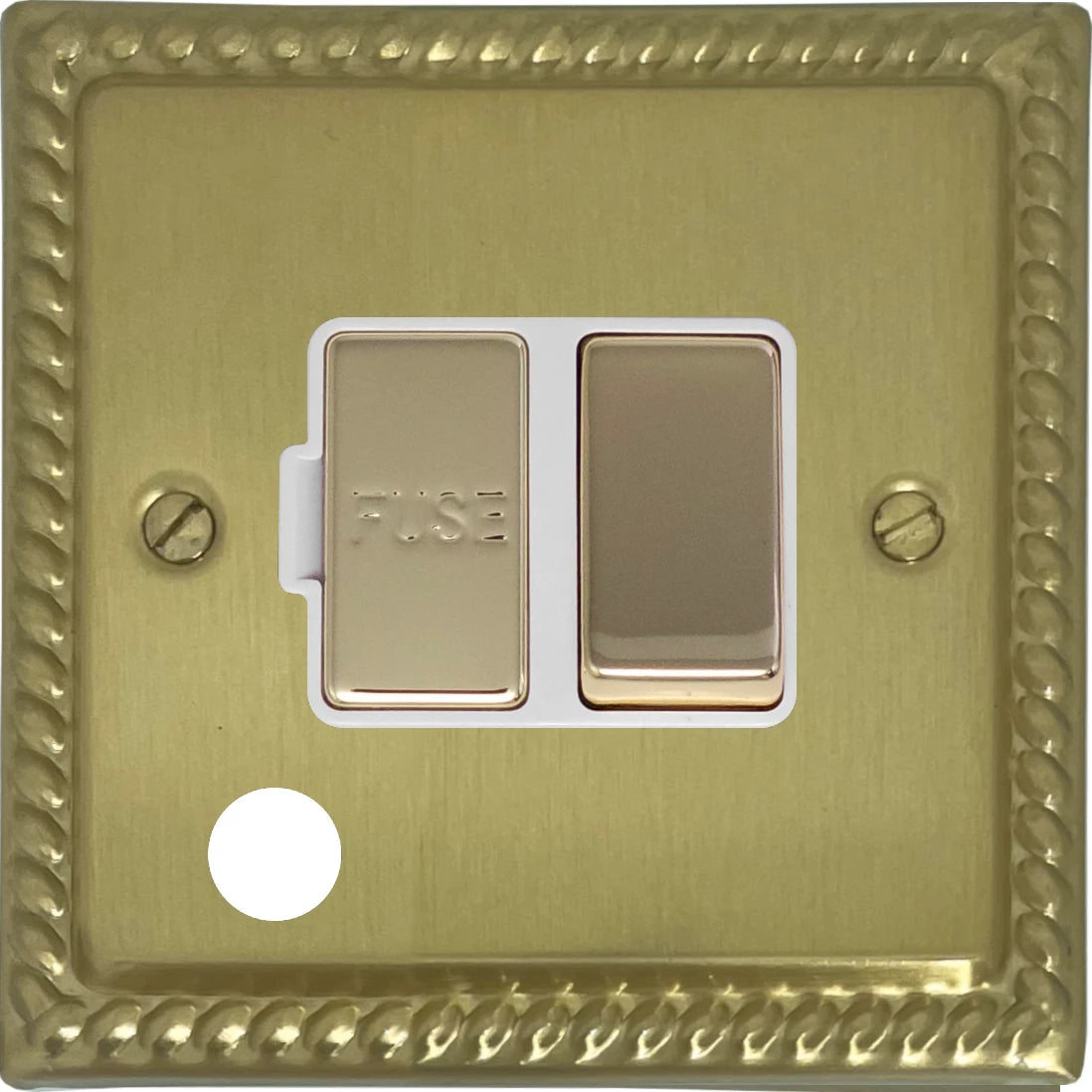 Georgian Satin Brass Switch Fused Spur Flex Outlet