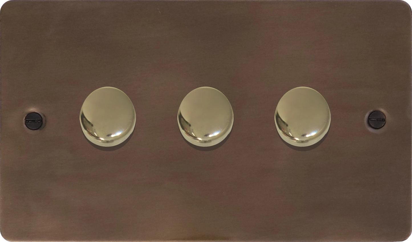 Flat Medium Bronze 3 Gang LED Dimmer