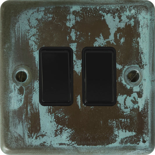 Contour Verdigris 2 Gang 2 Way Switch
