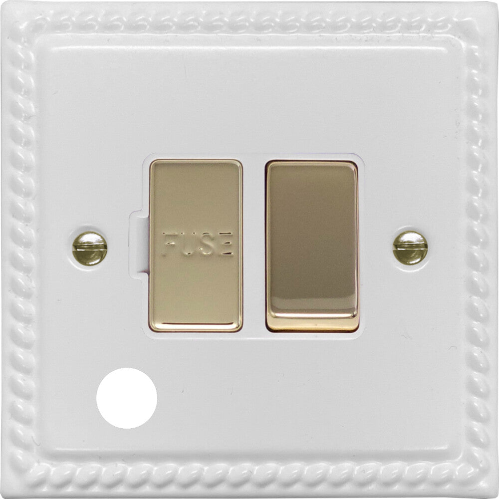 Georgian Flat White Switch Fused Spur & F/Out