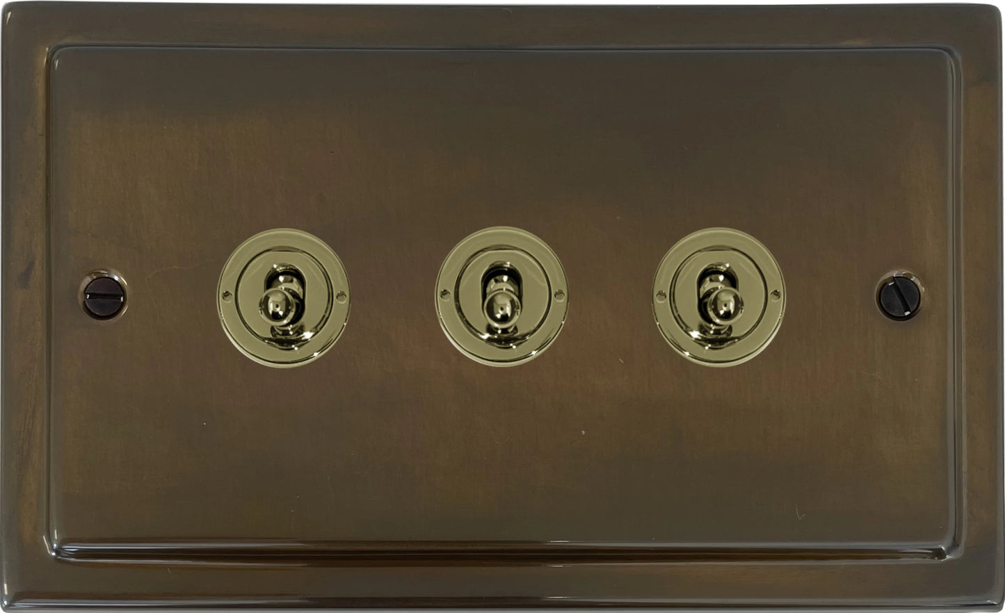 Victorian Medium Bronze 3 Gang 2 Way Toggle