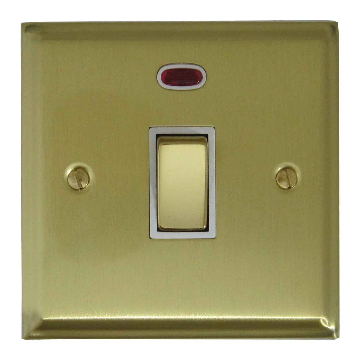 Deco Satin Brass 20Amp Dp Switch & Neon