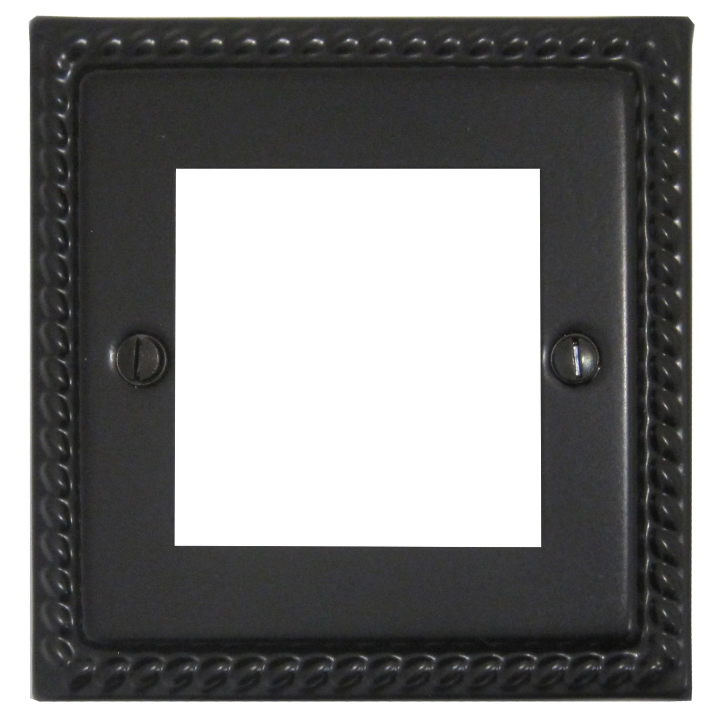 Georgian Flat Black 1 Gang 2 Module Data Plate