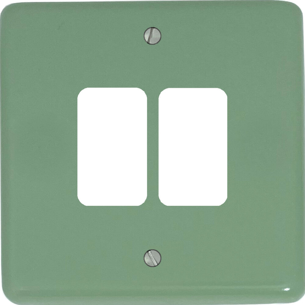 Classic Sage Green 2 Gang Grid Plate